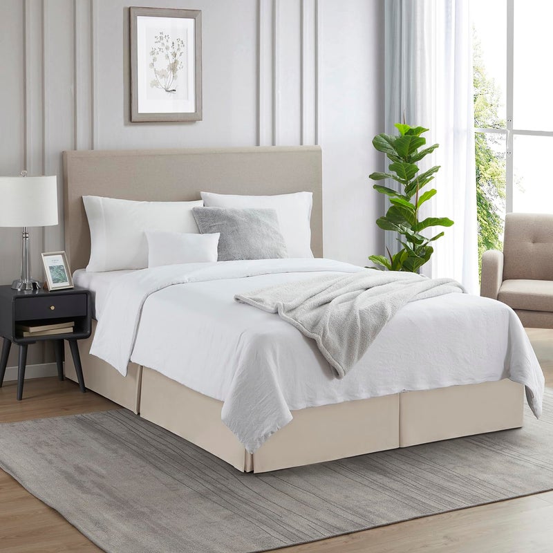 Nestl Silver Bed Skirt Queen Size - Queen Bed Skirt 14 Inch Drop - Brushed Microfiber Bed Skirts - Hotel Quality Pleated Bed Skirt - Shrinkage & Fade Resistant - Image 4